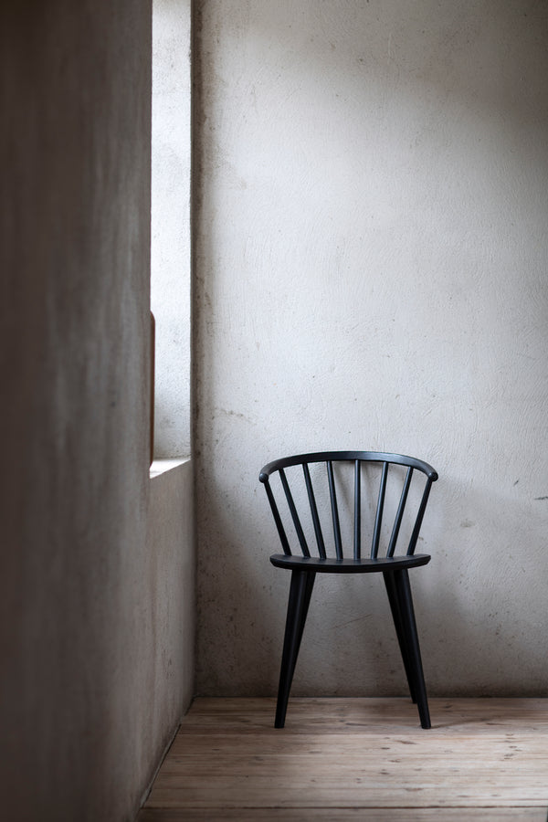 Edda stol svartbetsad 2-pack