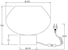 Bell bordlampa stor svart/vit