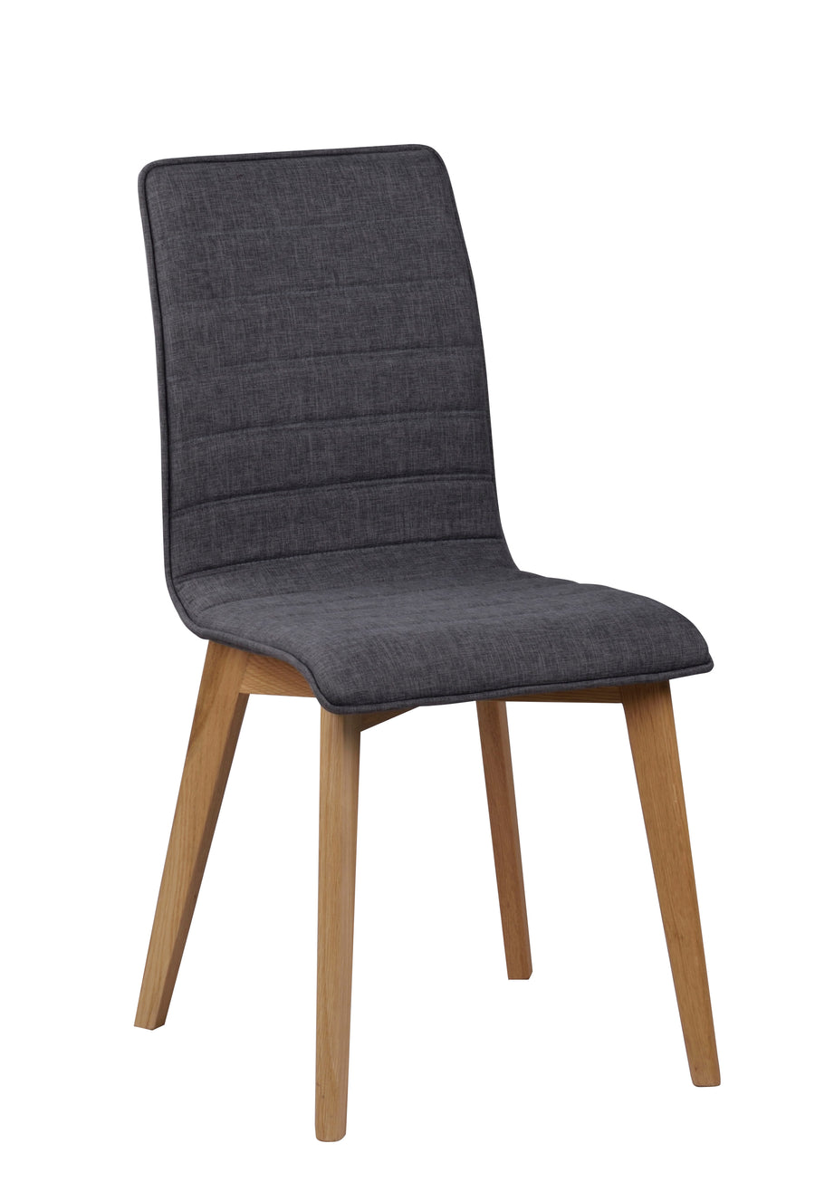 Gracy stol tyg mörkgrå/ek 2-pack