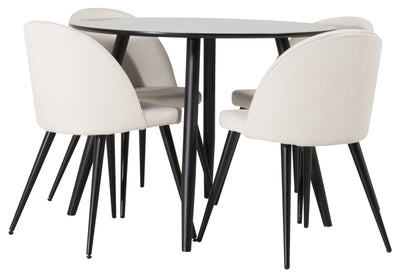 Matbordet Plaza och stolarna Velvet
