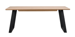 Melville matbord 210x95 vitpigment ek/svart metall