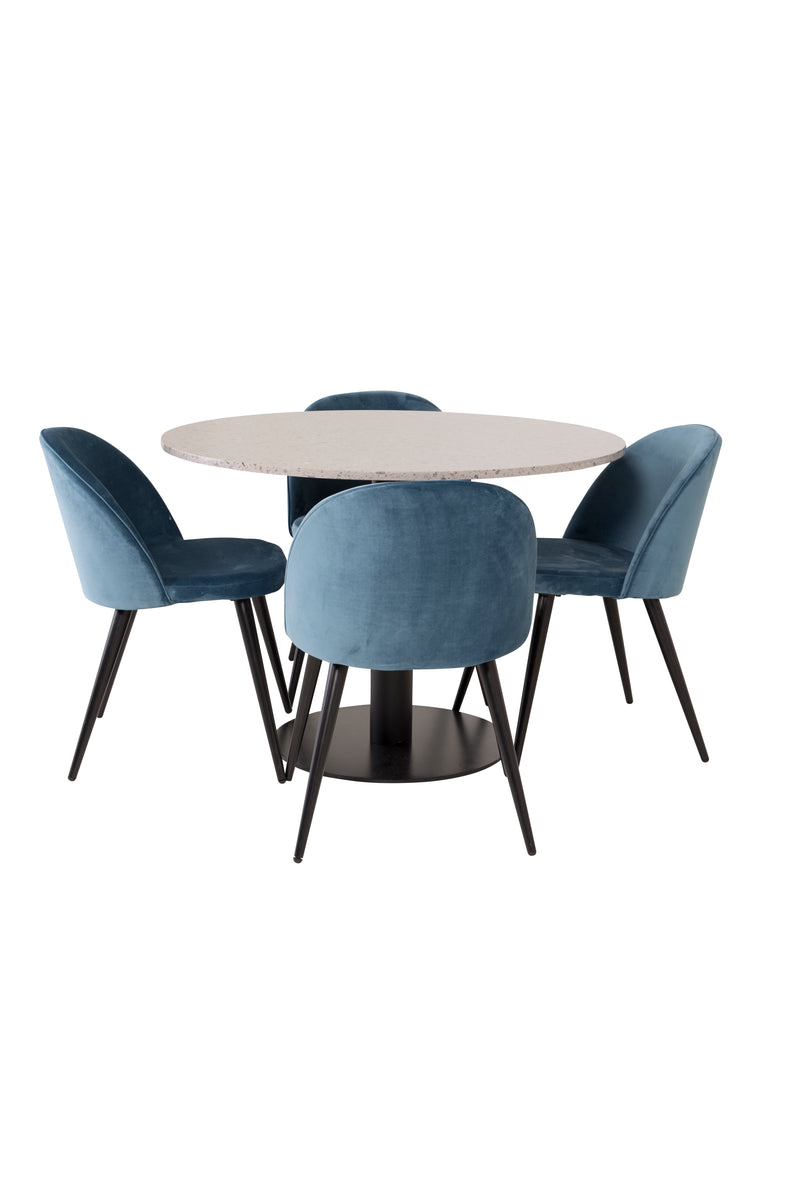 Matbordet Razzia och stolarna Velvet