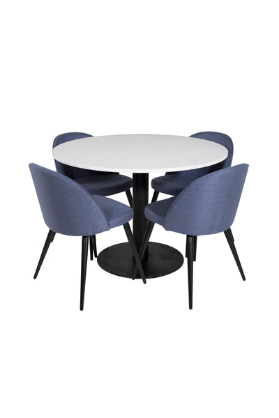 Matbordet Razzia och stolarna Velvet