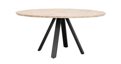 Carradale matbord Ø150 vitpigm. ek/V-ben svart met