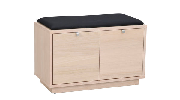 Confetti bänk 2L vitpigmenterad ek/svart tyg