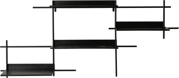 Manhattan vägghylla 4-hyllplan svart