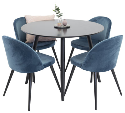 Matbordet Plaza och stolarna Velvet