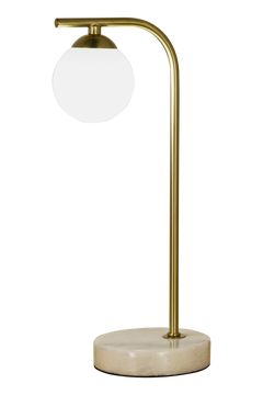 Orfeus bordlampa matt mässing/marmor