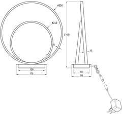 Loop bordlampa stål