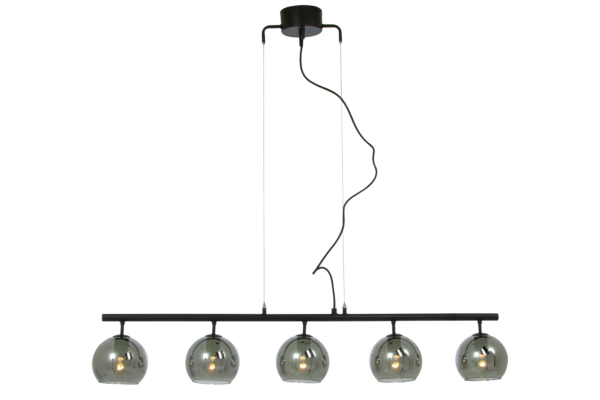 Atom taklampa 5:a rak svart/rök