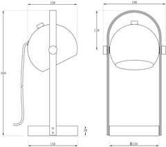 Bow bordlampa vit