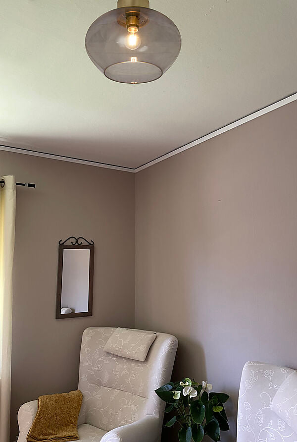 Bell plafond stor matt mässing/rök