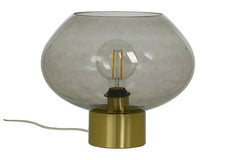 Bell bordlampa stor matt mässing/rök