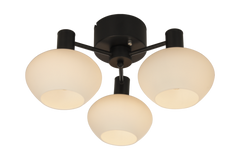 Bell plafond 3-arm svart/vit