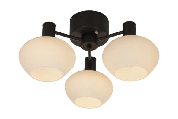 Bell plafond 3-arm svart/vit