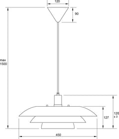 Epsilon taklampa svart