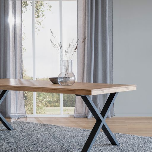 Brooklyn matbord 170x95 ek/U-ben svart met