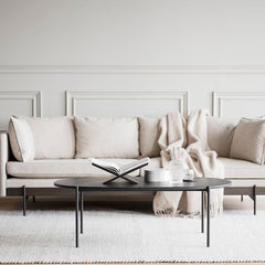 Skye soffbord ovalt 120x60 svart ek/svart