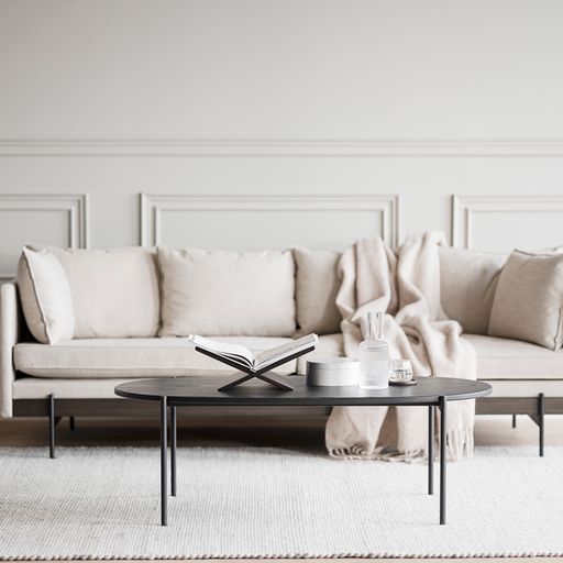 Skye soffbord ovalt 120x60 svart ek/svart