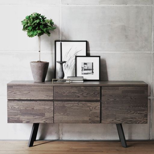 Fred sideboard mörkbrun ek/svart