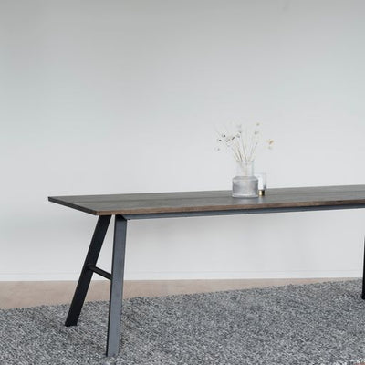 Brigham matbord 220x90 brun vildek/svart met