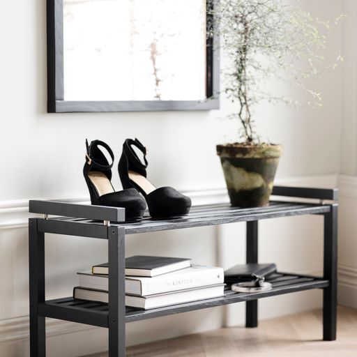 Confetti skohylla 80 svartbetsad ek