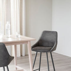 Sierra barstol mörkgrå microfiber/svarta metallben 2-pack