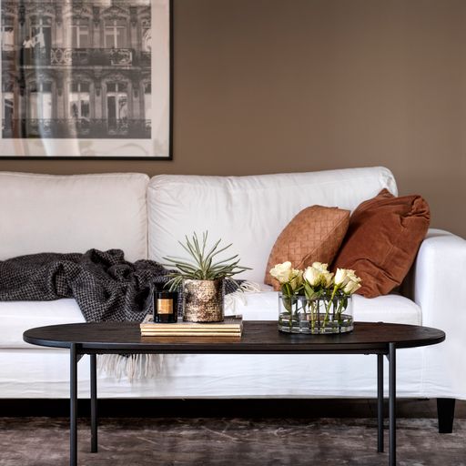 Skye soffbord ovalt 80x40 svart ek/svart