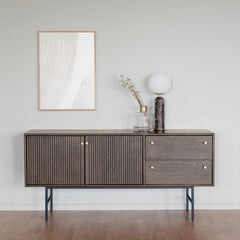 Clearbrook sideboard 160 brun ek/svart metall