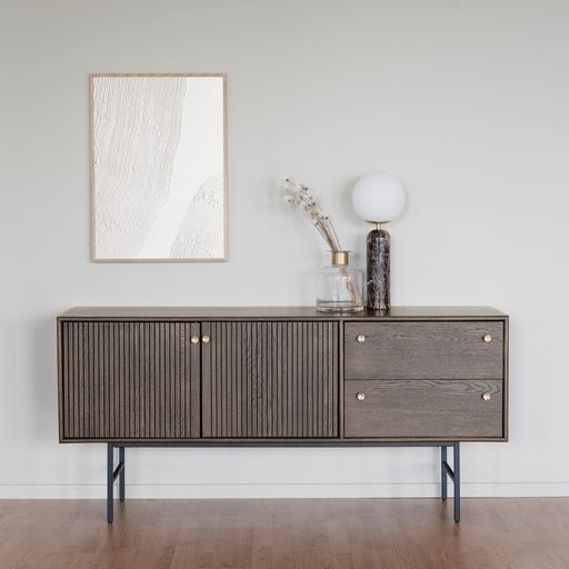 Clearbrook sideboard 160 brun ek/svart metall