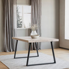 Brooklyn matbord 220x95 vitpigm ek/U-ben svart met