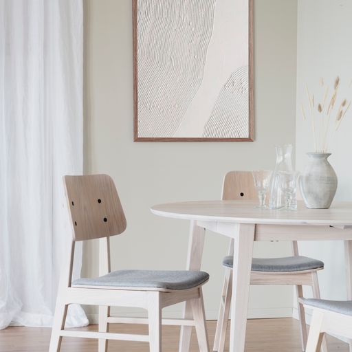 Nagano stol vitpigment ek/ljusgrått 2-pack