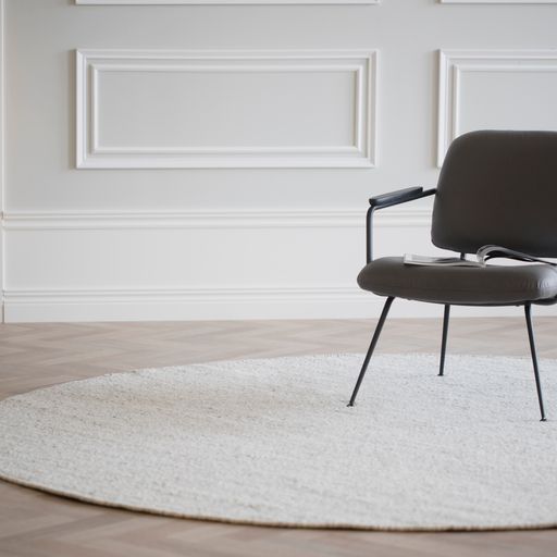 Auckland matta rund dia 250 natur ull