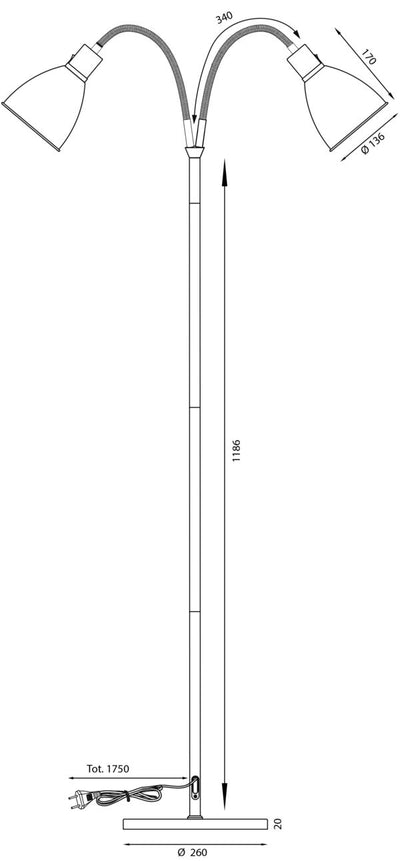 Idre golvlampa 2-arm svart