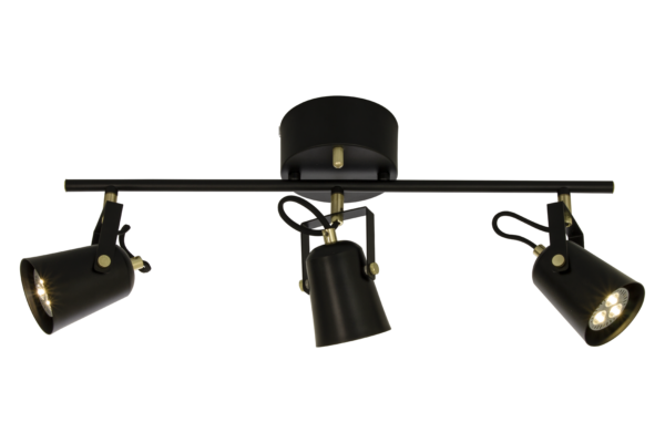 Metz takspot 3:a rak svart /matt mässing