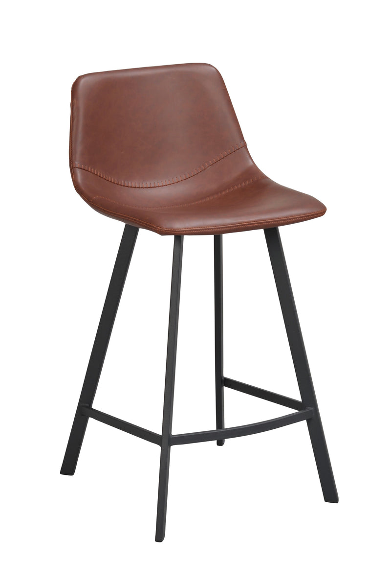 Auburn barstol brunt konstläder/svarta metall ben 2-pack