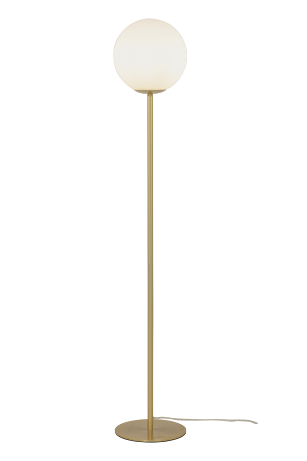 Molekyl golvlampa matt mässing/vit