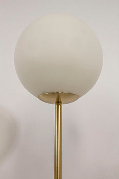 Molekyl golvlampa matt mässing/vit