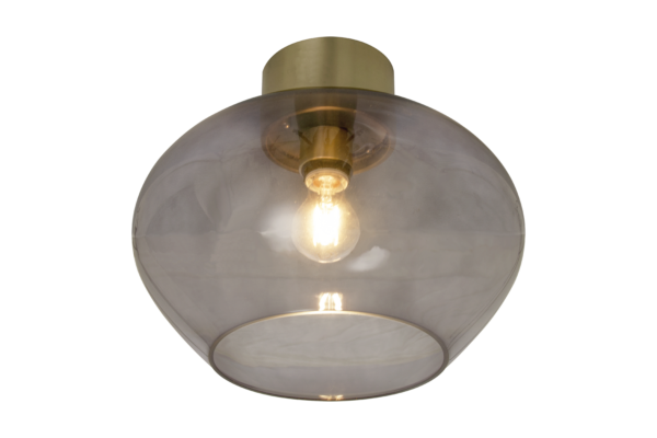 Bell plafond stor matt mässing/rök