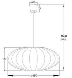 Mamsell taklampa 45 cm vit